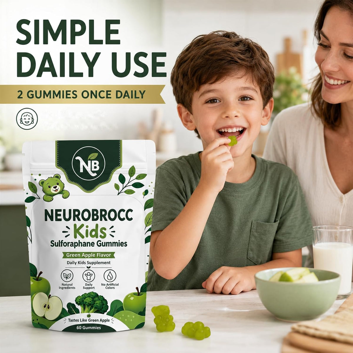 NEUROBROCC Gummies for Kids Supplement Vitamin - 60 Gummies