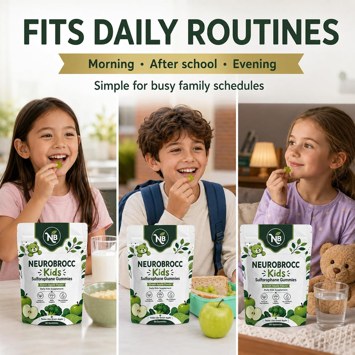 NEUROBROCC Gummies for Kids Supplement Vitamin - 60 Gummies
