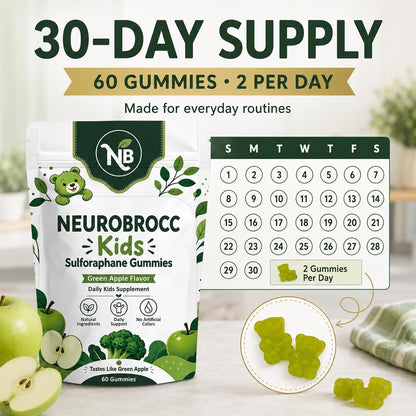 NEUROBROCC Gummies for Kids Supplement Vitamin - 60 Gummies