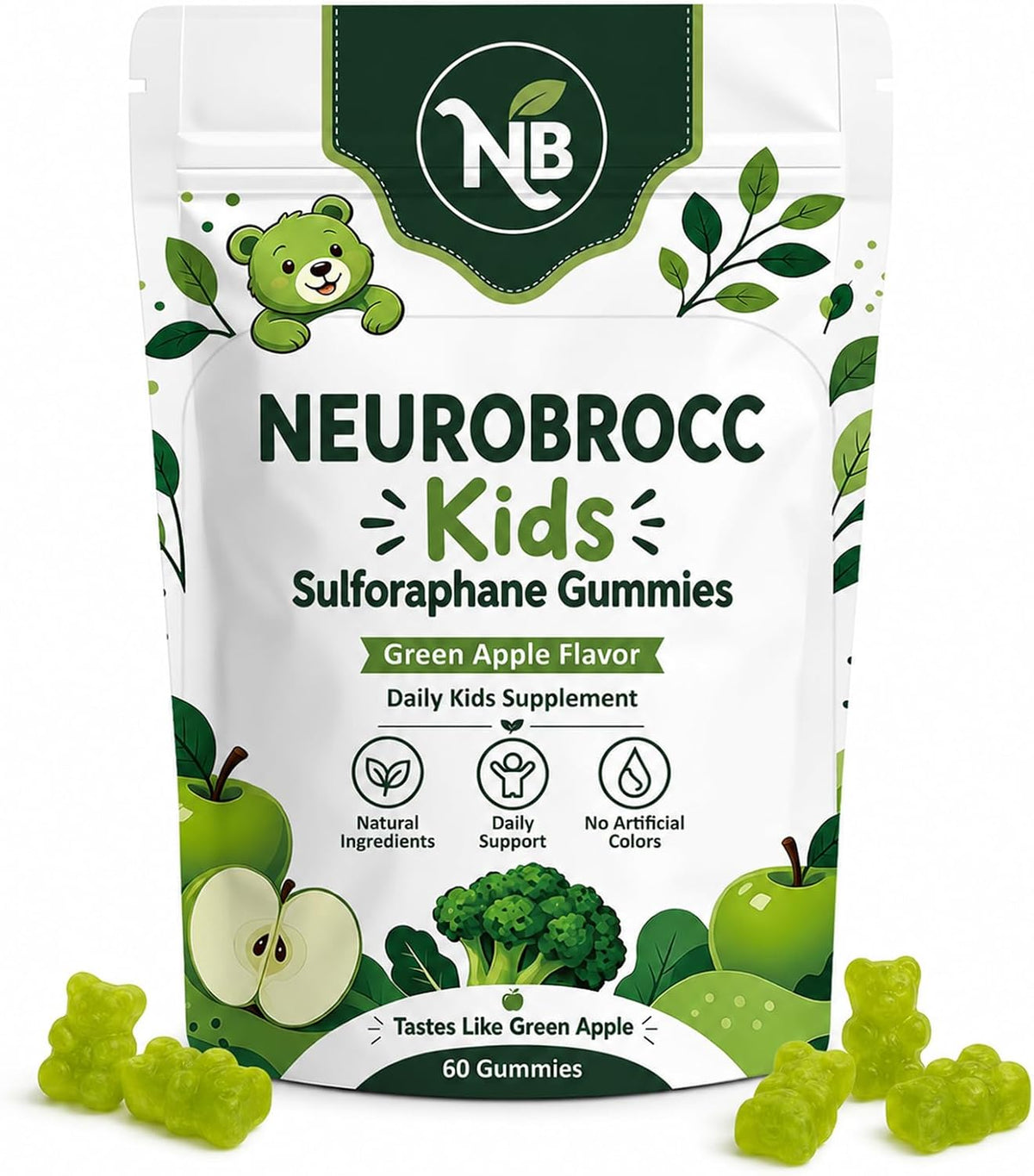 NEUROBROCC Gummies for Kids Supplement Vitamin - 60 Gummies